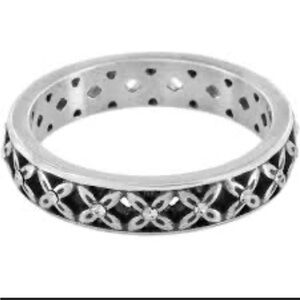 Brighton Silver and Black Floral Ring